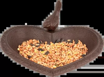 Cast Iron Heart Bird Bath
