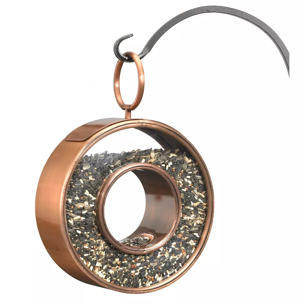 Circle Fly-Thru Copper Bird Feeder By Good Directions