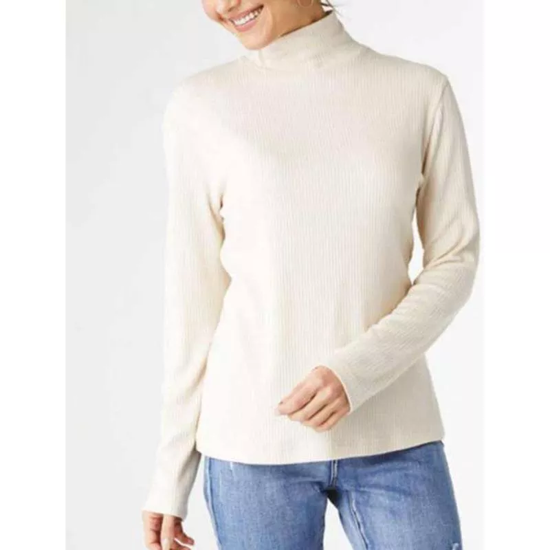 coco-carmen-long-sleeve-rib-mock-neck-beige Coco+Carmen, Long Sleeve Rib Mock Neck, Beige