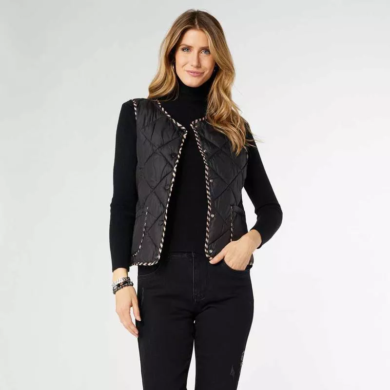 coco-carmen-reversible-quilted-vest-black Coco+Carmen, Reversible Quilted Vest, Black