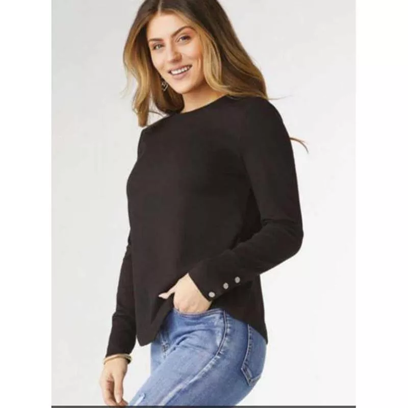 coco-carmen-super-soft-snap-cuff-top-black Coco+Carmen, Super Soft Snap Cuff Top, Black