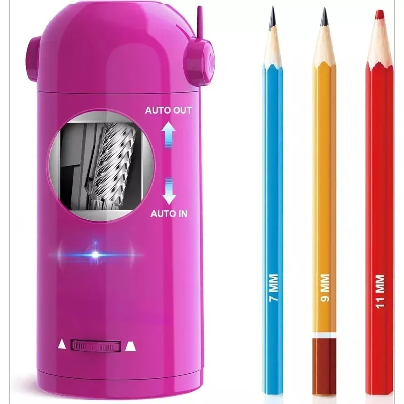 Color pencil electric sharpener, automatic robot sharpener, rechargeable hands-free sharpener Blue