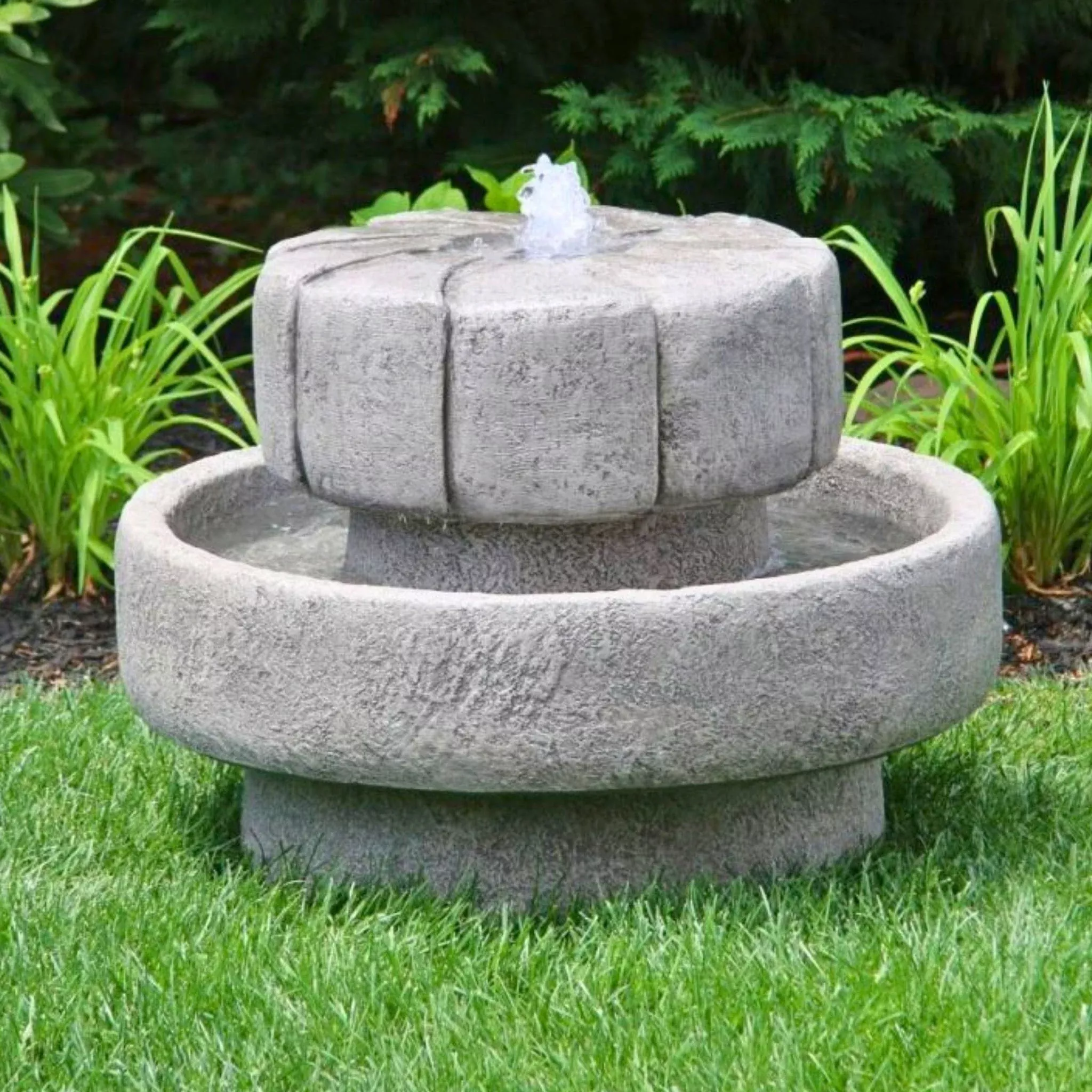 concrete-millstone-fountain-massarellis-3505 Concrete "Millstone" Fountain - Massarellis #3505