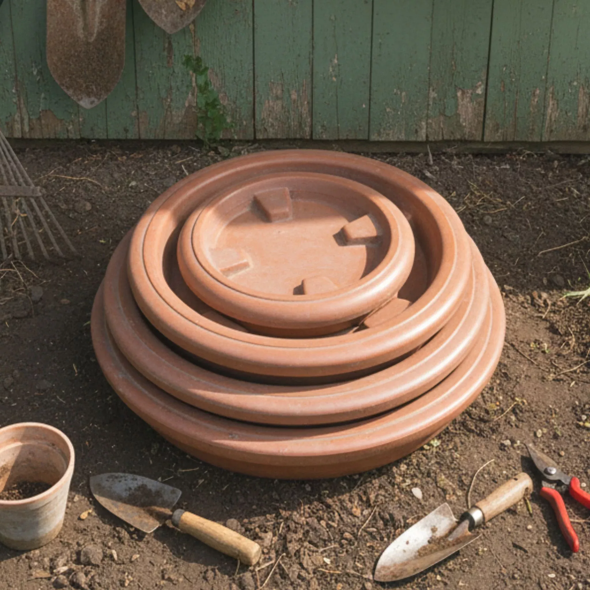 concrete-saucers-planters-fiore-6037 Concrete Saucers for Planters - Fiore #6037