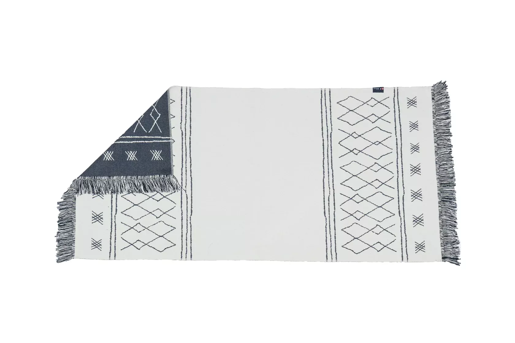 Cream & Black Recycled Cotton rug - David Fussenegger