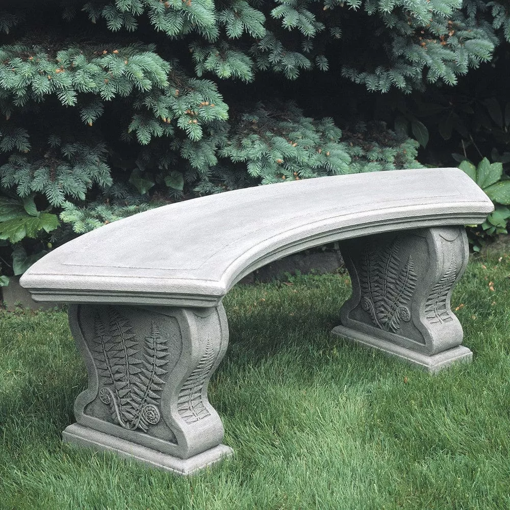 Curved Woodland Ferns Bench