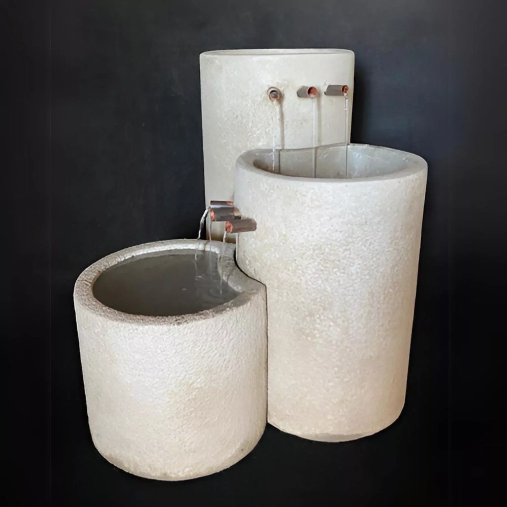 Cylinder Streams Concrete Cascade Fountain - Fiore #266