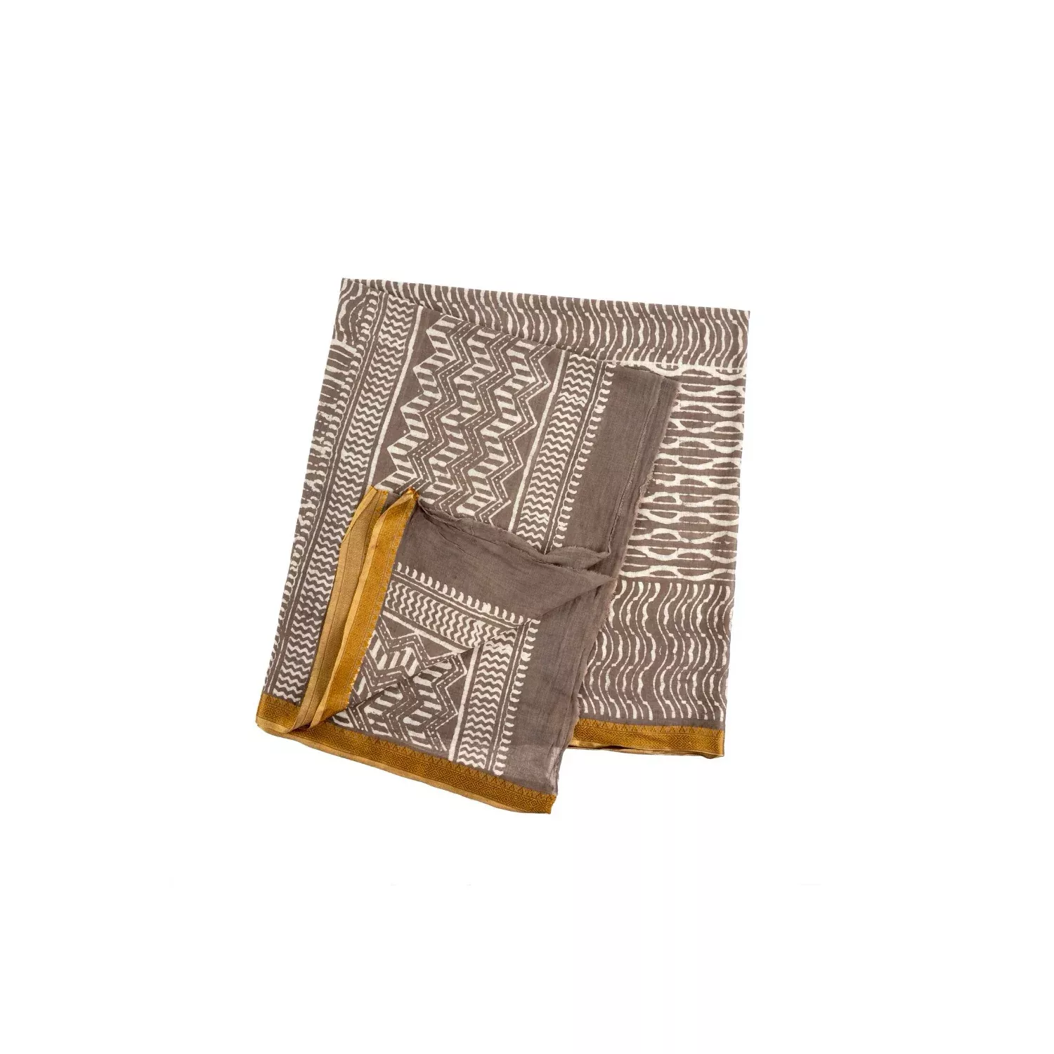 Dabu Block Print Taupe Sarong