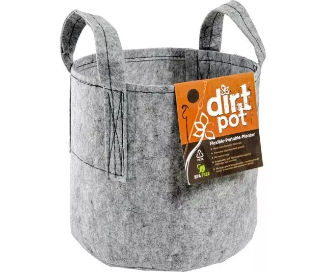 dirt-pot-flexible-portable-planter-grey-30-gal-with-handles Dirt Pot Flexible Portable Planter, Grey, 30 gal, with handles