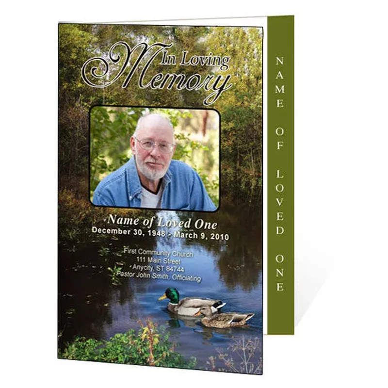duck-pond-4-sided-graduated-funeral-program-template Duck Pond 4-Sided Graduated Funeral Program Template