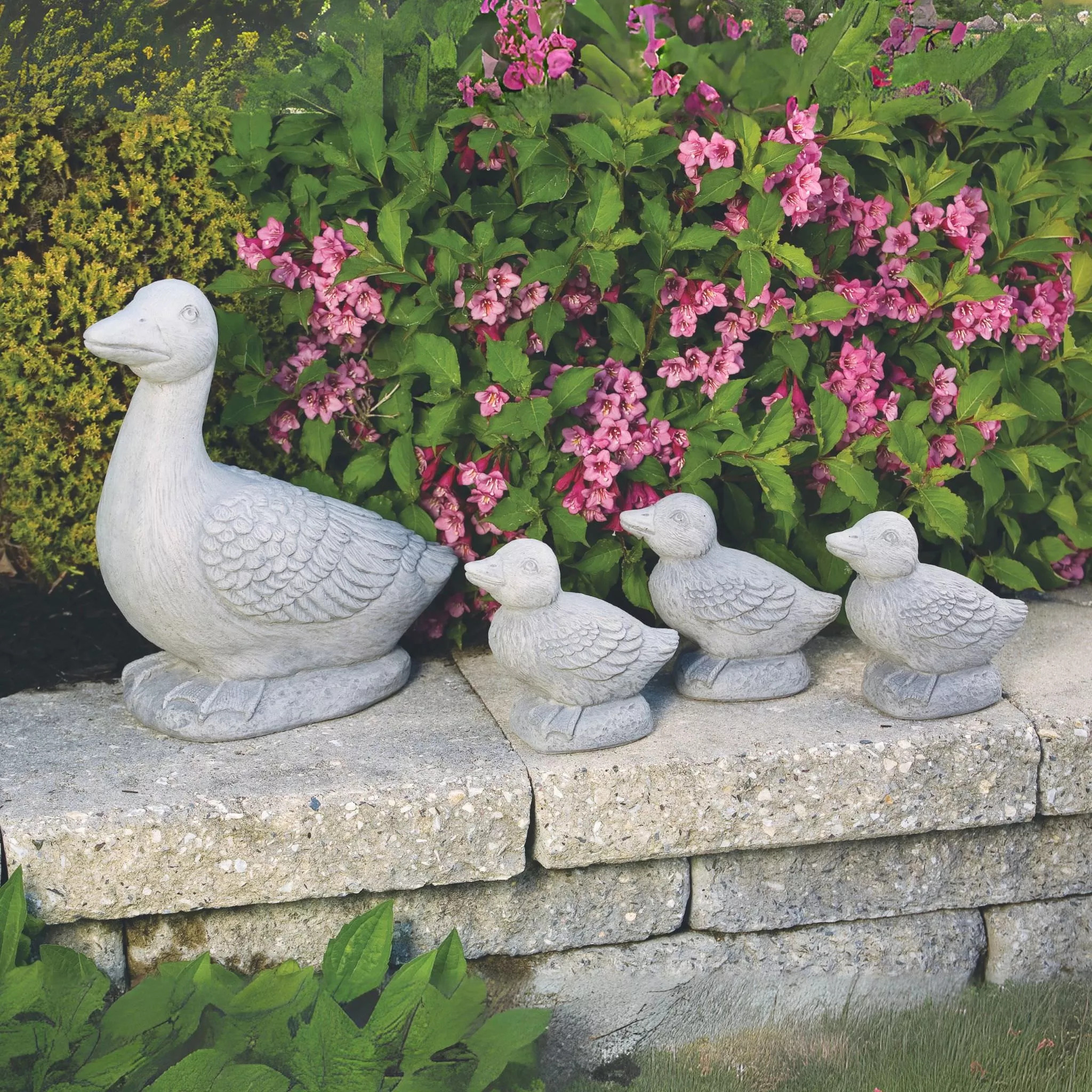 Duck Set Concrete Garden Statues - Massarellis #2820