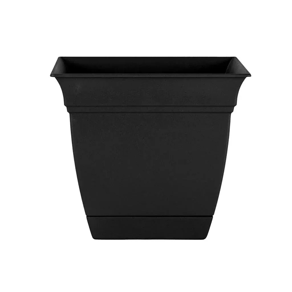 eclipse-black-square-planter-with-saucer Eclipse Black Square Planter with Saucer