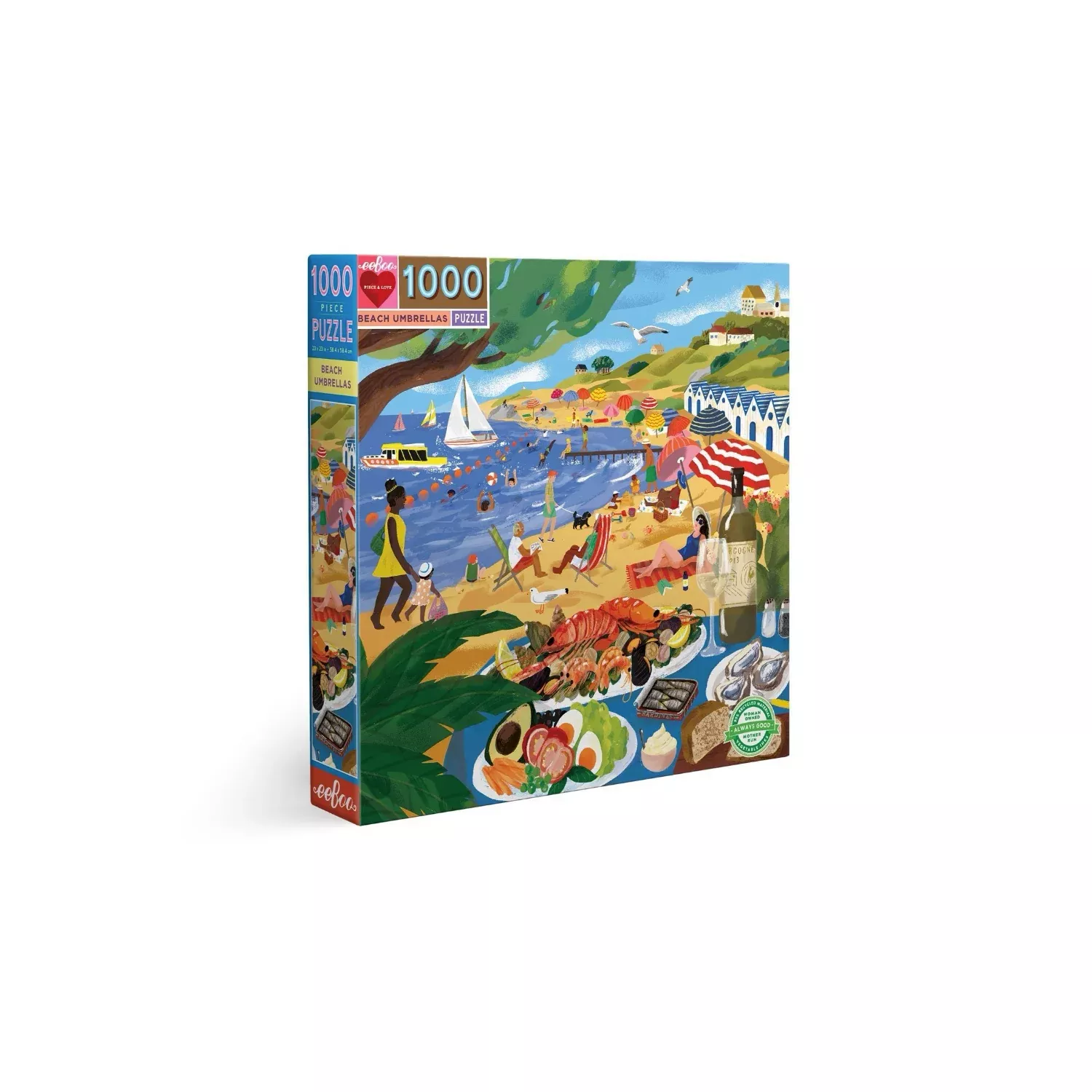 eeboo-1000-piece-beach-umbrellas-square-puzzle eeBoo 1000 Piece Beach Umbrellas Square Puzzle