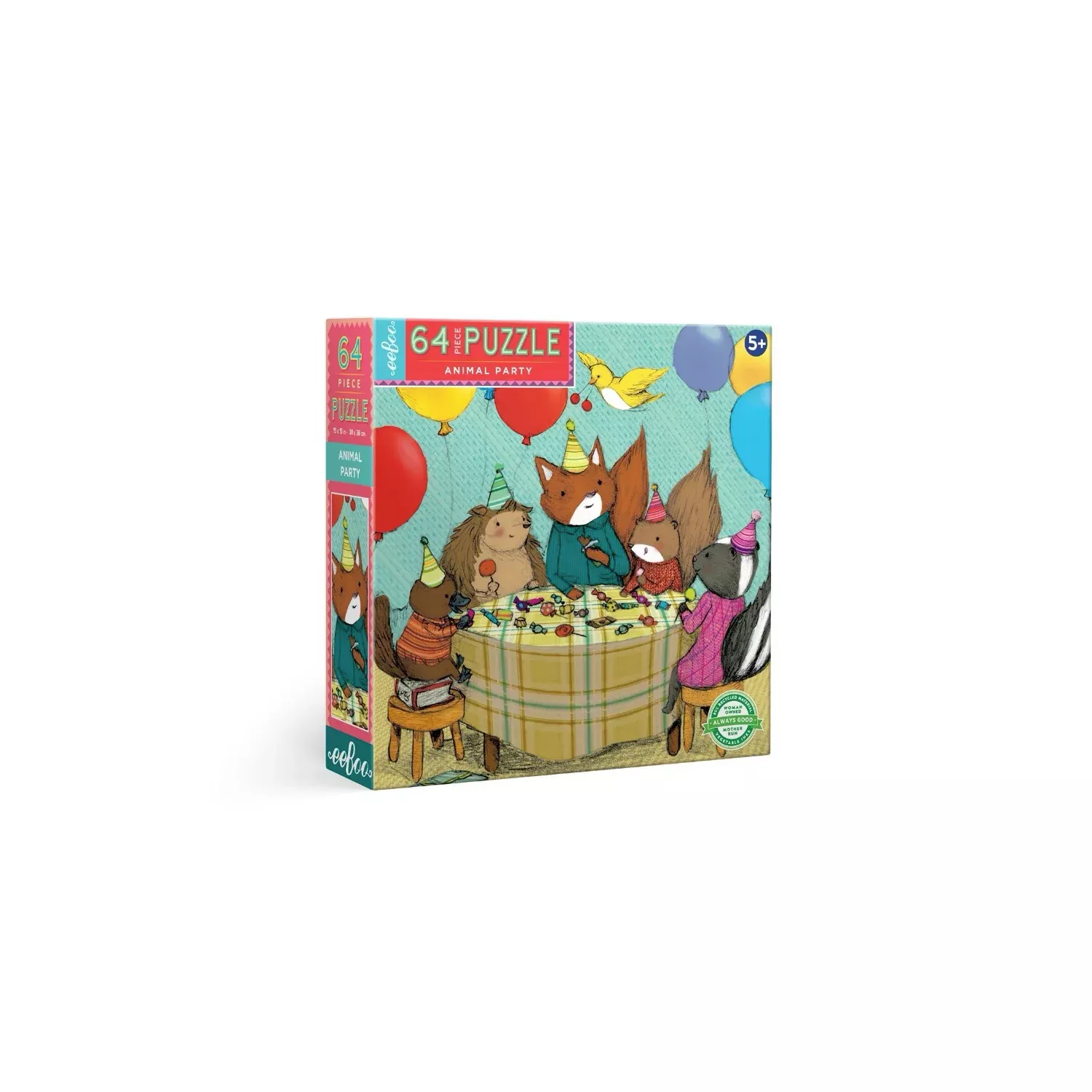 eeBoo 64 Piece Animal Party Puzzle