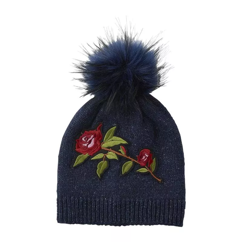 embellished-rose-beanie-navy Embellished Rose Beanie, Navy