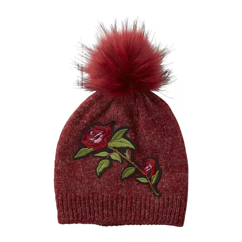 embellished-rose-beanie-ruby Embellished Rose Beanie, Ruby