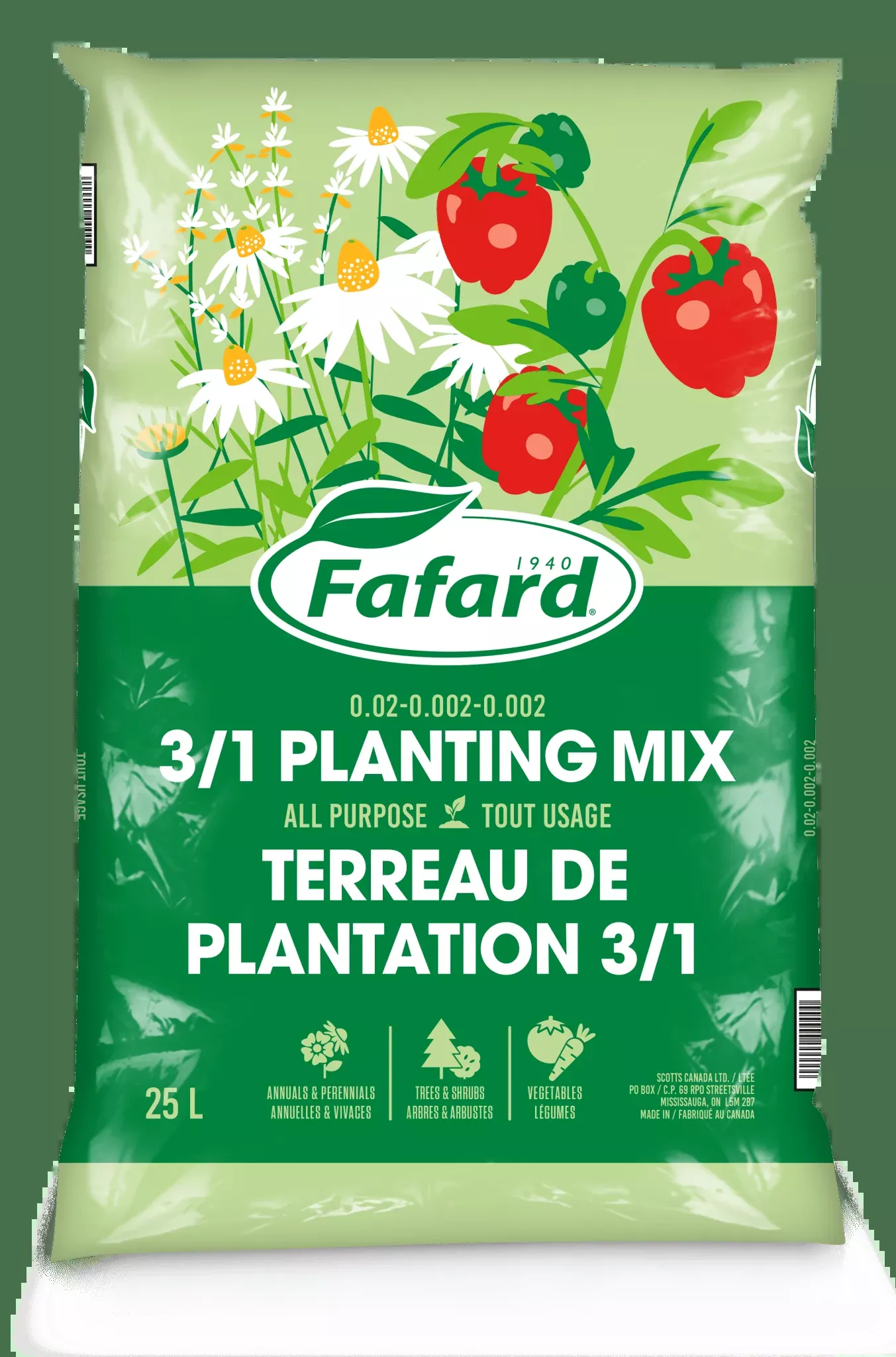 FAFARD 3 IN 1 ALL PURPOSE PLANTING MIX 25L