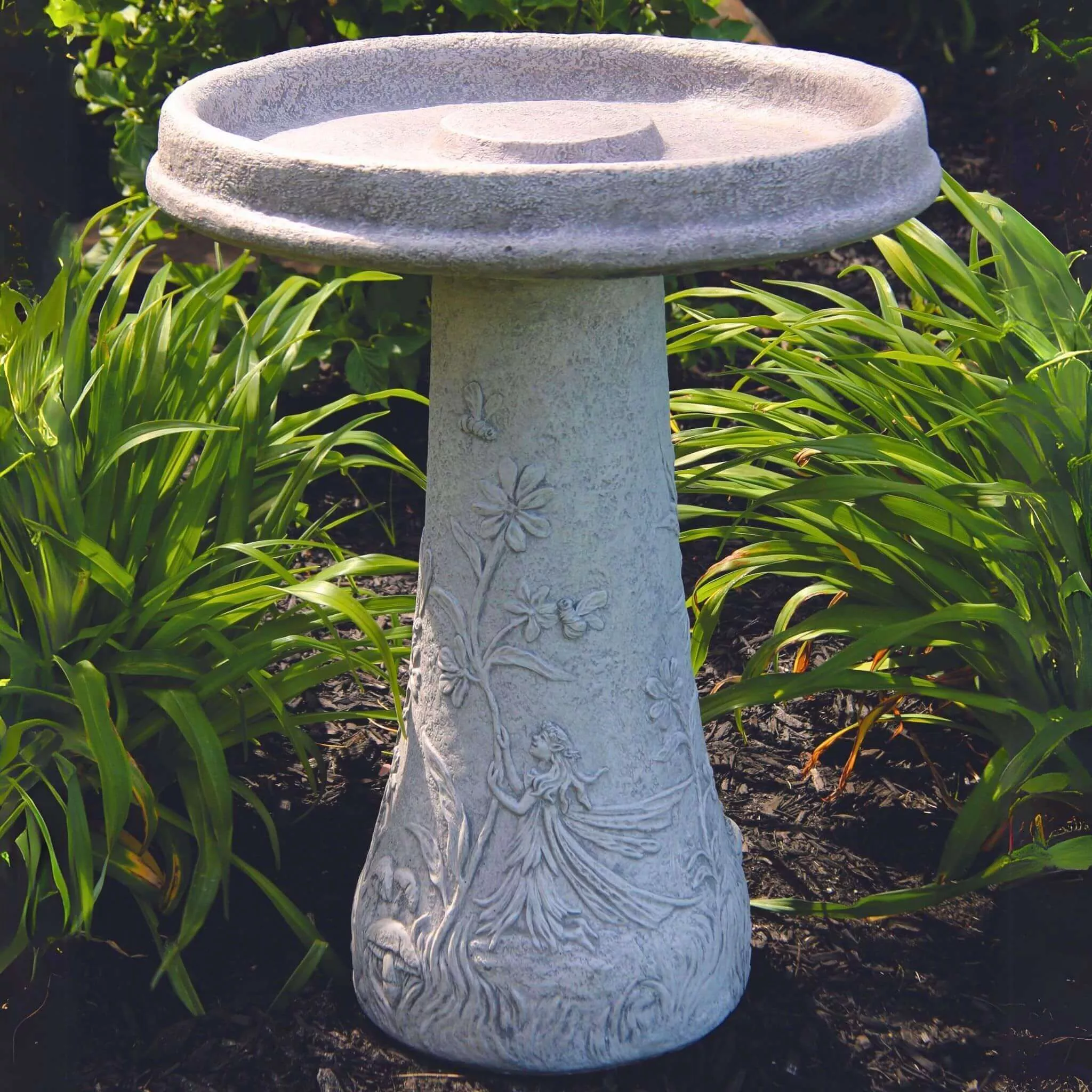 fairy-2-piece-concrete-bird-bath-massarellis-9746 Fairy 2-Piece Concrete Bird Bath - Massarellis #9746