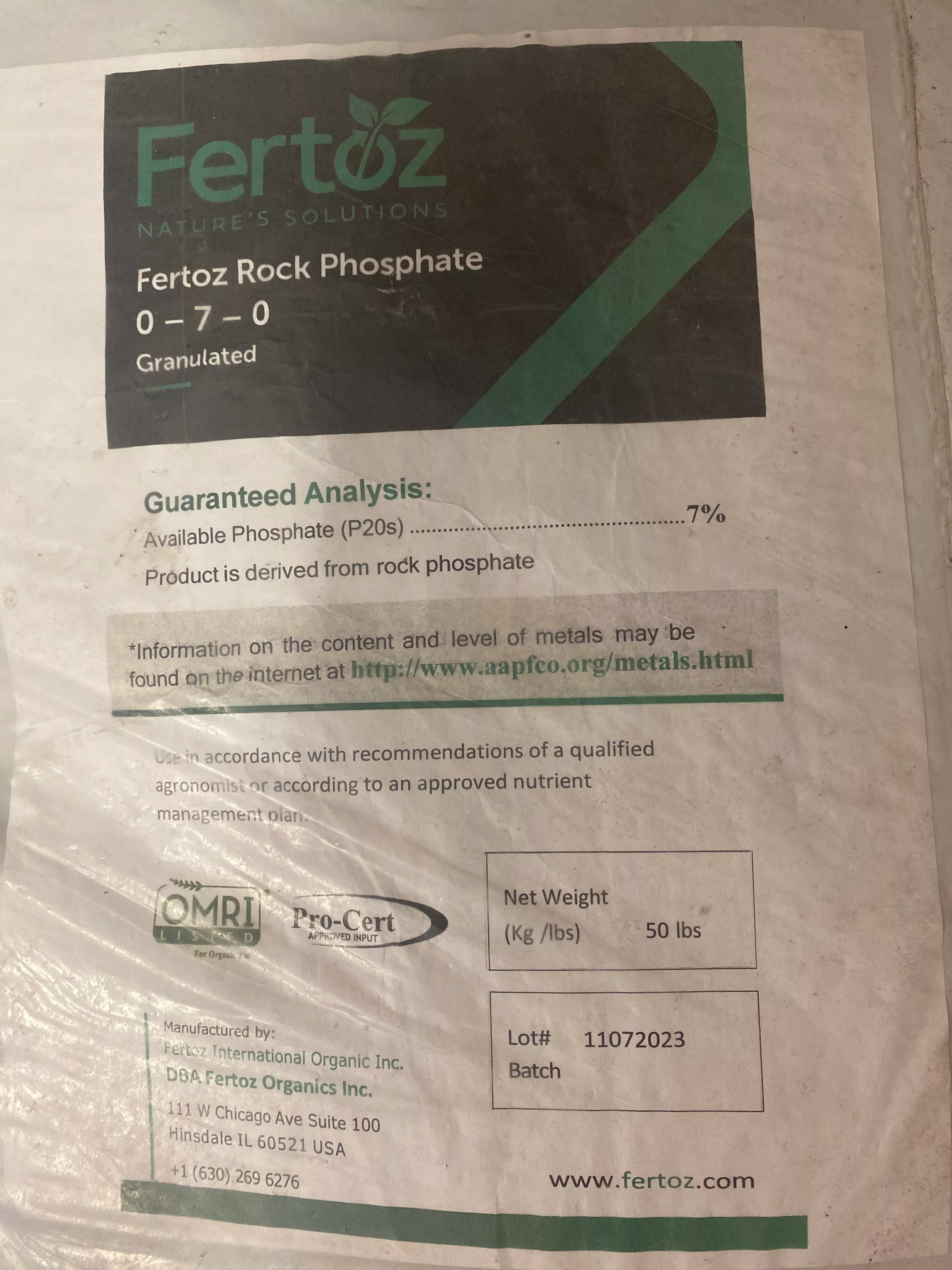 Fertoz Rock Phosphate 0-20-0