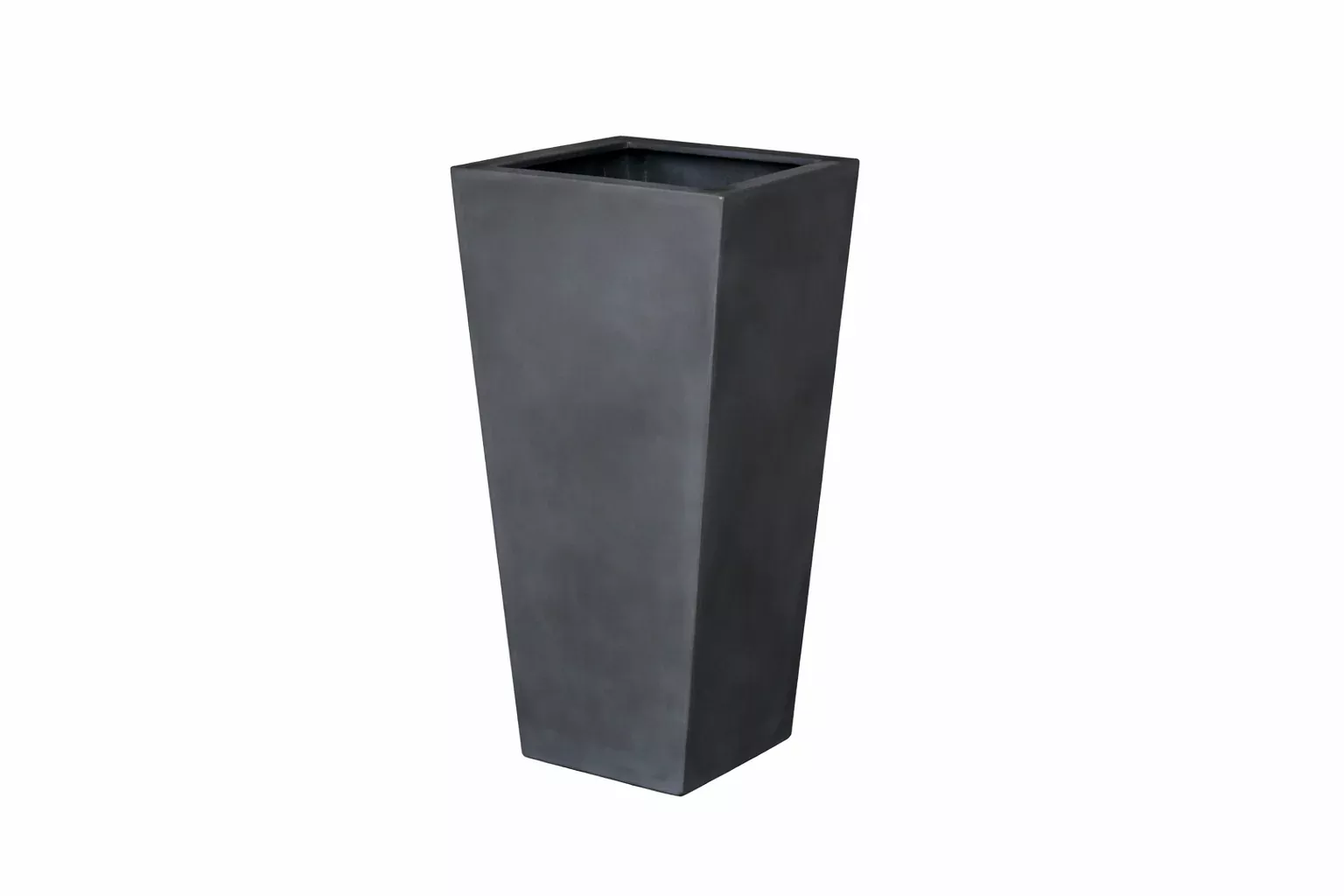 Fiberstone Tall Square Tapered Pot with built-in shelf