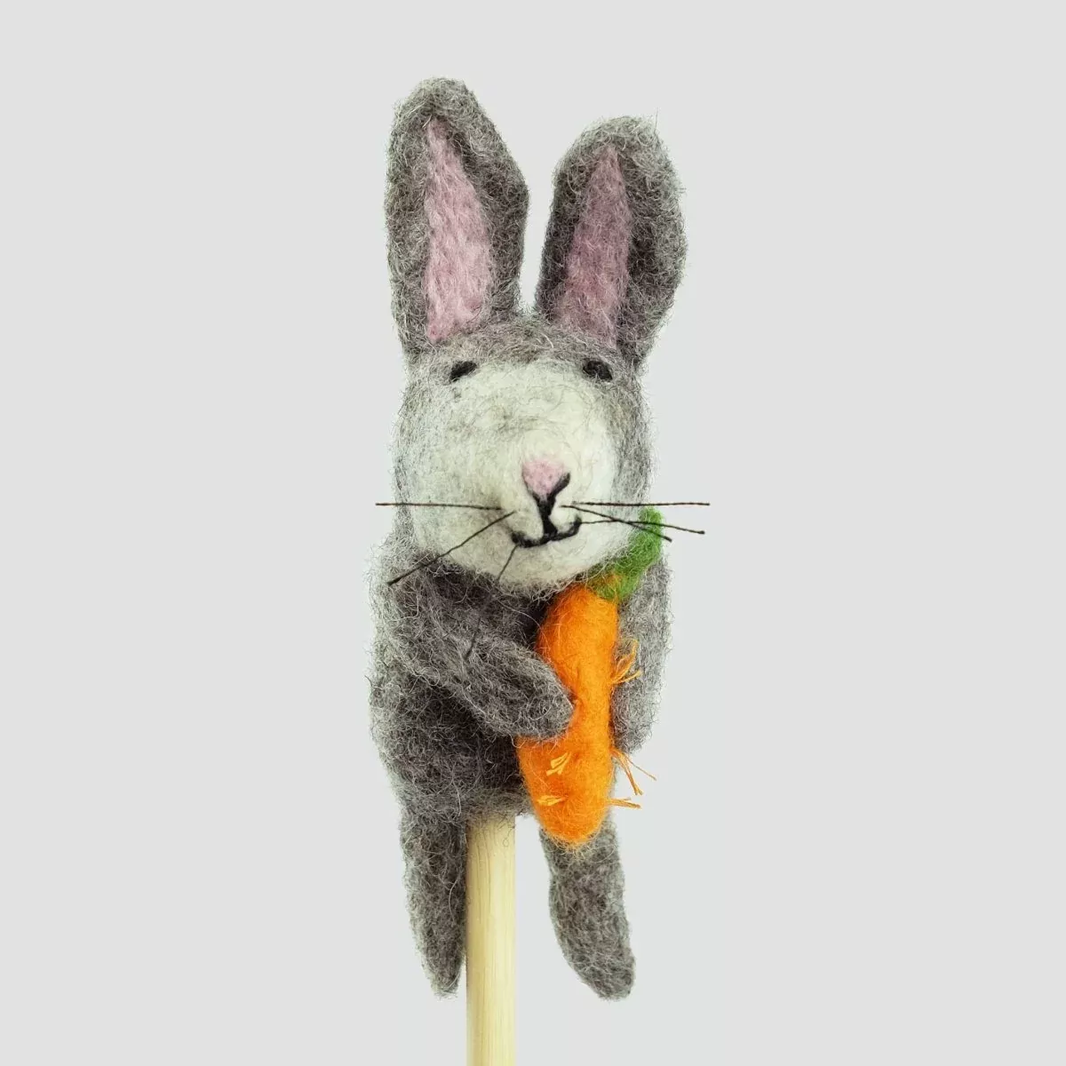 finger-puppet-gray-bunny-with-carrot Finger Puppet - Gray Bunny With Carrot