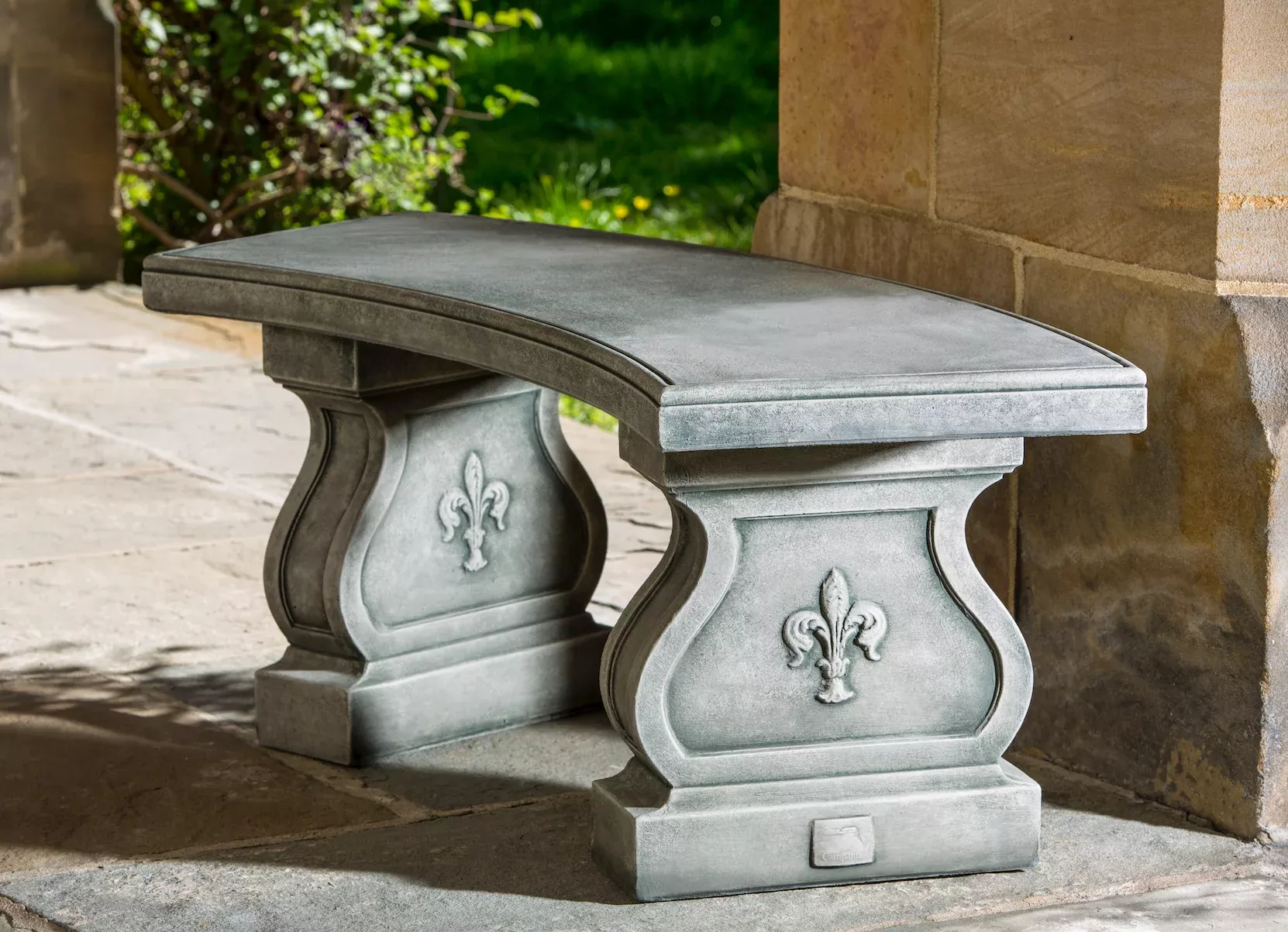 Fleur de Lys Curved Bench by Campania International