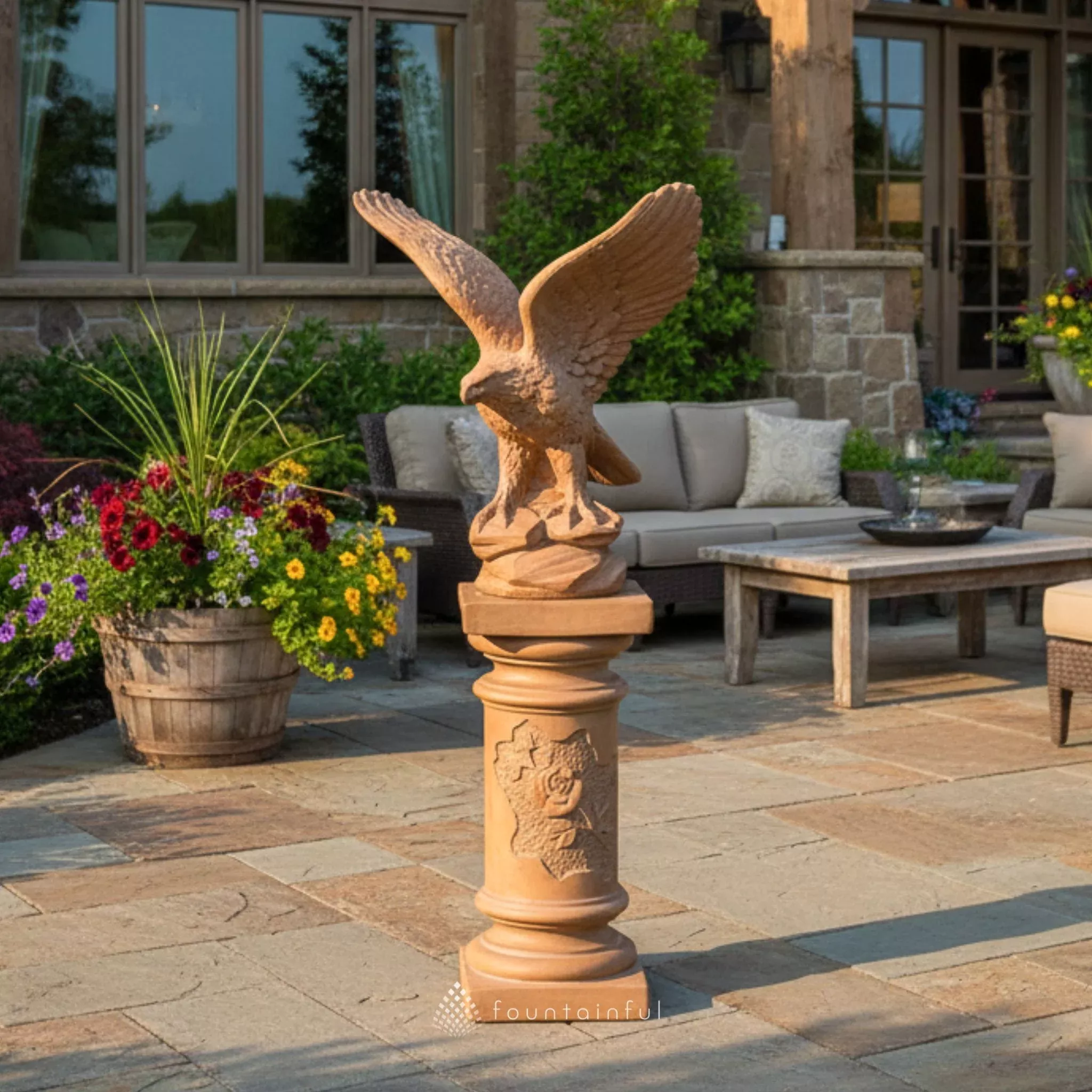 flying-eagle-concrete-garden-statue-giannini Flying Eagle Concrete Garden Statue - Giannini