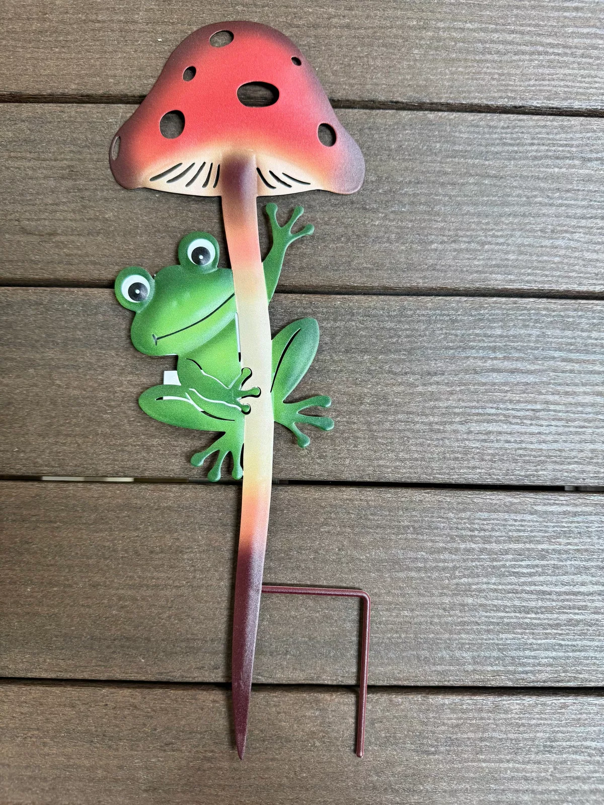 Frog & Mushroom Garden Stake