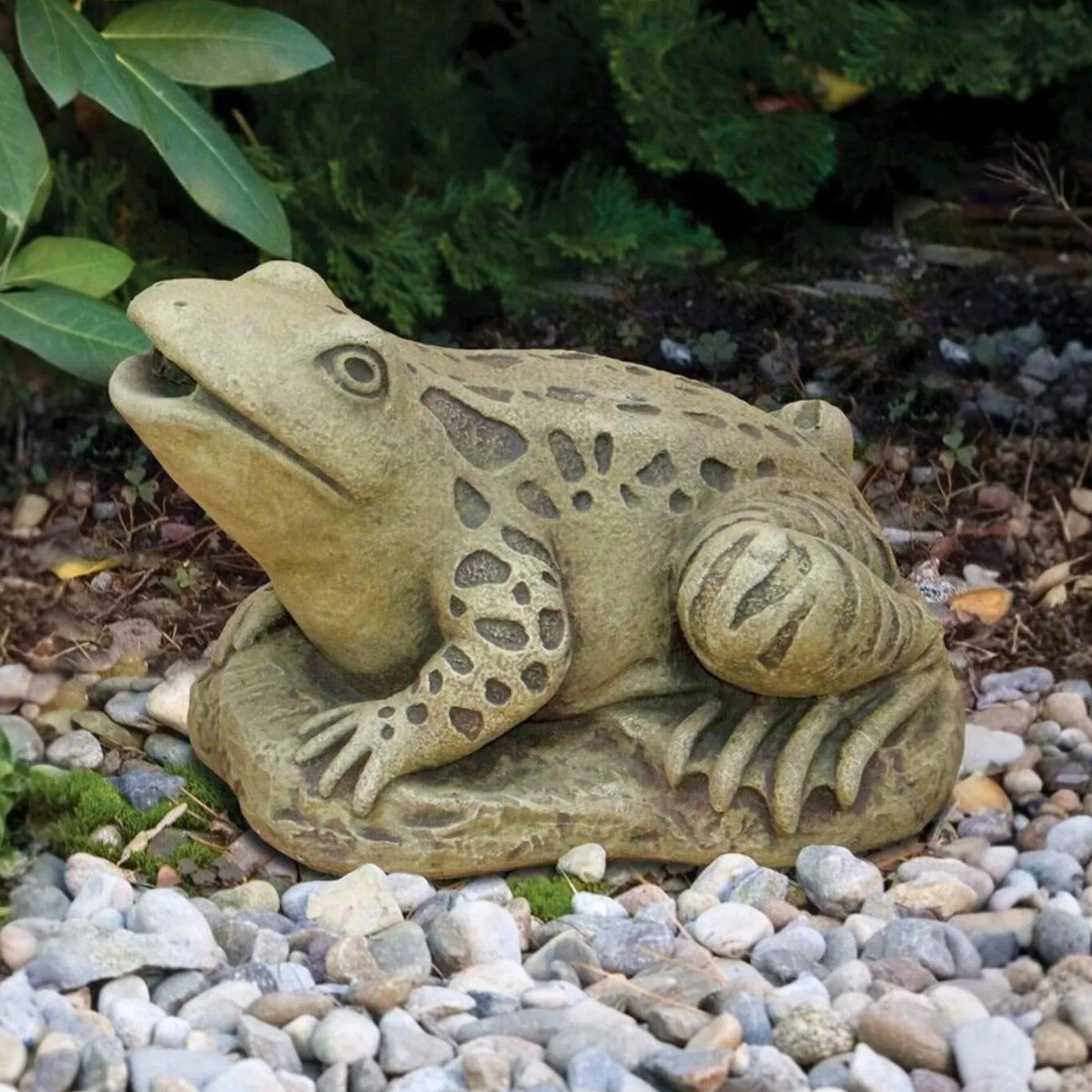 Frog Plumbed Concrete Statue - Massarellis #2225