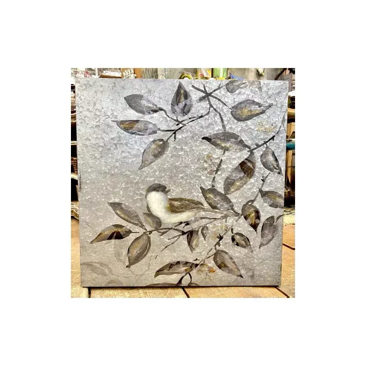 galvanized-bird-on-branch-wall-decor Galvanized Bird On A Branch Wall Decor