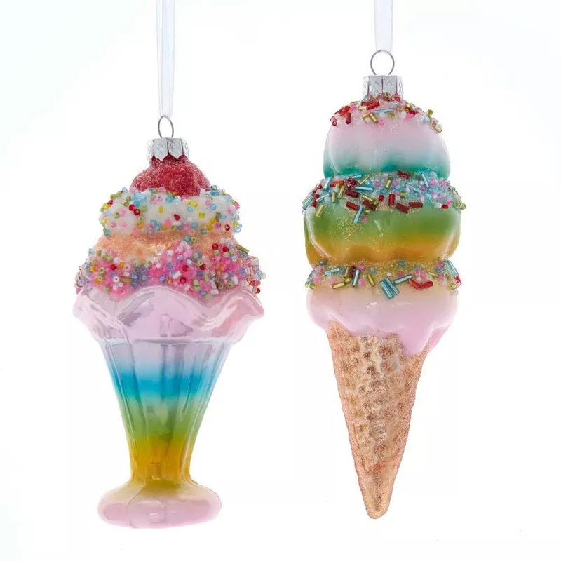 Glass Ice Cream Ornament 6in