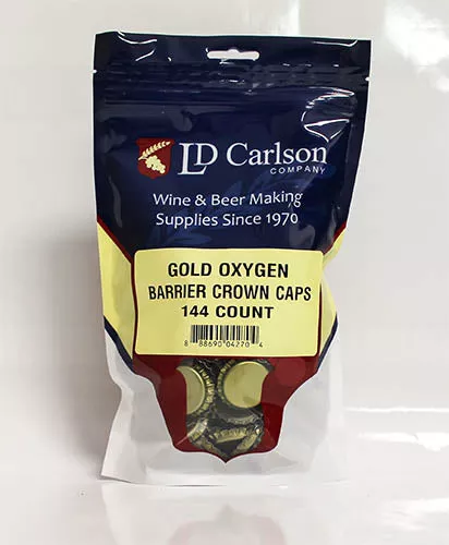 GOLD CROWN CAPS WITH OXY-LINER 144/BAG