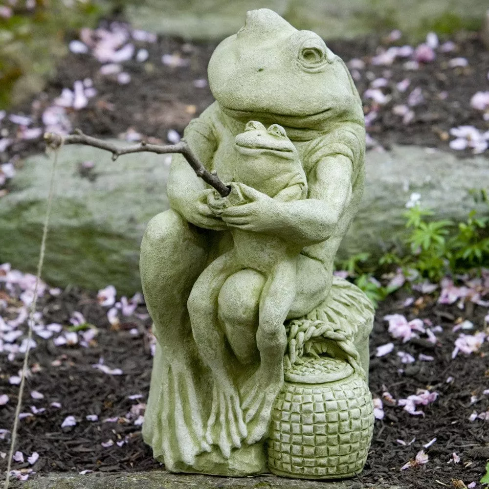 gone-fishin-frog-cast-stone-garden-statue Gone Fishin' Frog Cast Stone Garden Statue