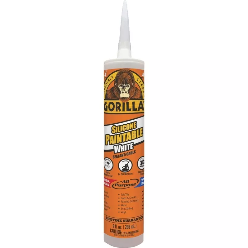 Gorilla 9 Oz. Paintable Silicone Sealant, White