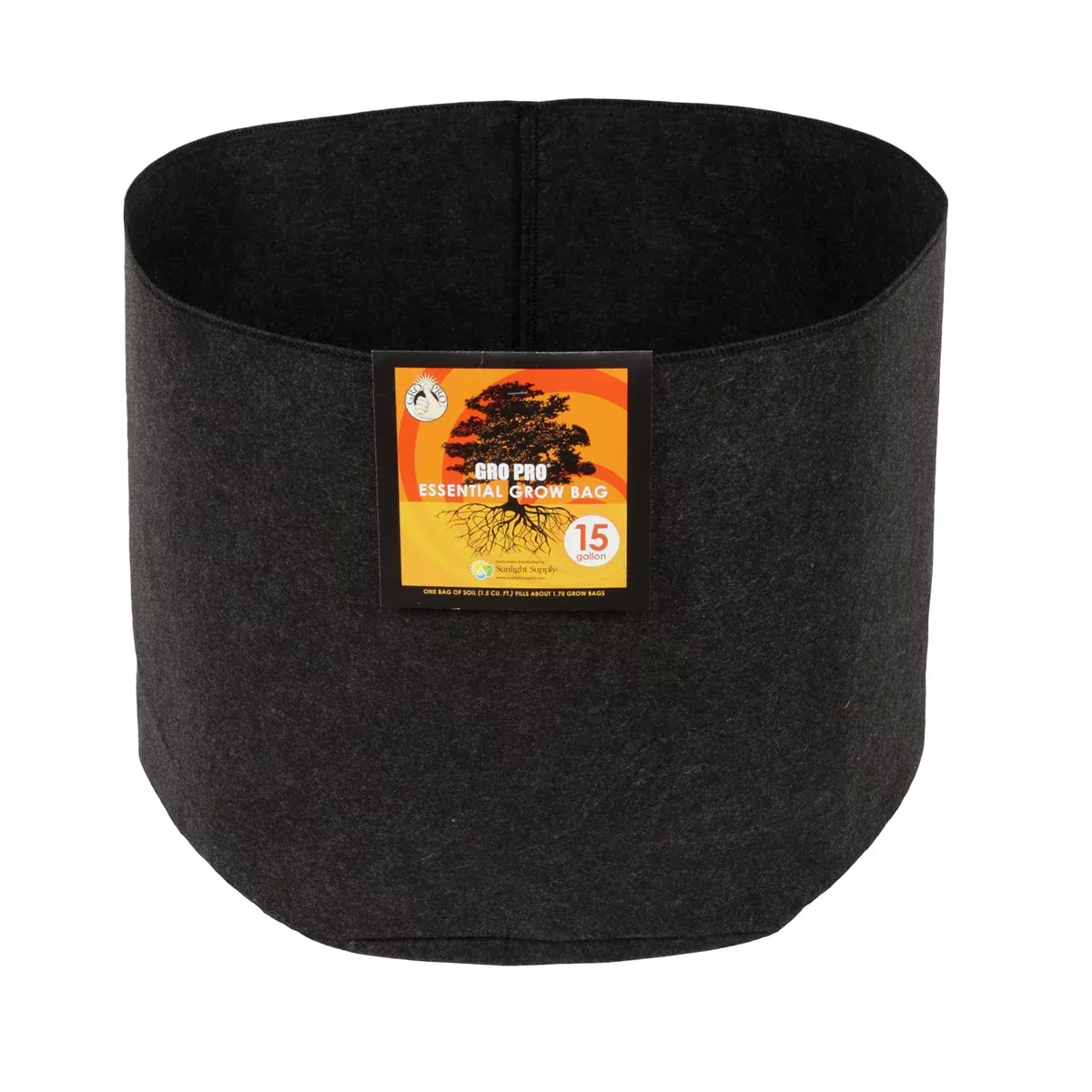 gro-pro-essential-round-fabric-pot-black-15-gallon Gro Pro Essential Round Fabric Pot - Black 15 Gallon