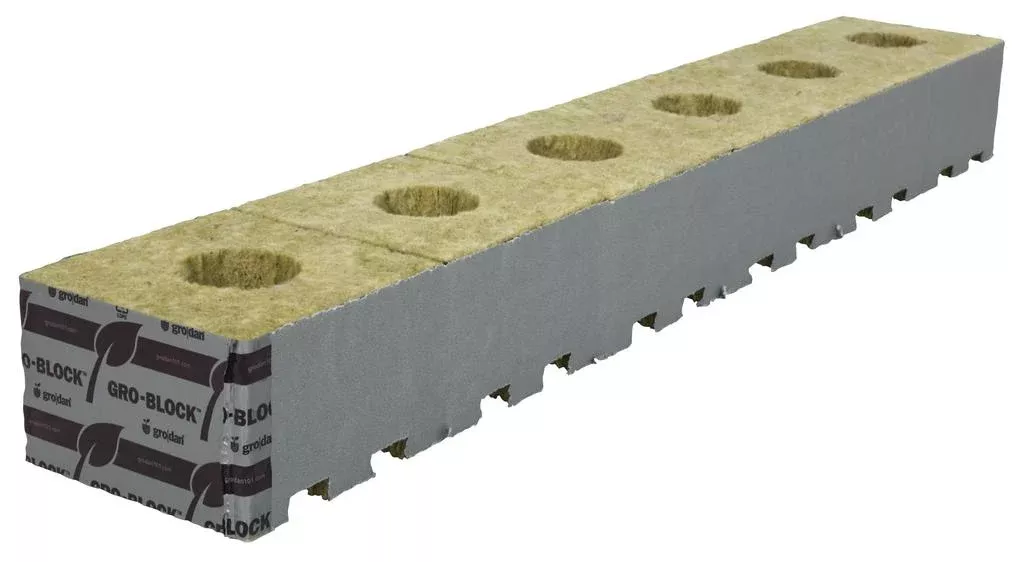 Grodan Improved 6.5 Block, 4Inches x 4Inches x 2.5Inches, on strip, case of 216