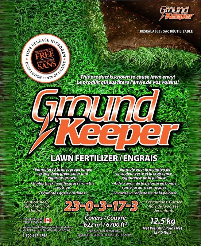 GroundKeeper PhosFree Lawn Fertilizer 23-0-3-17-3