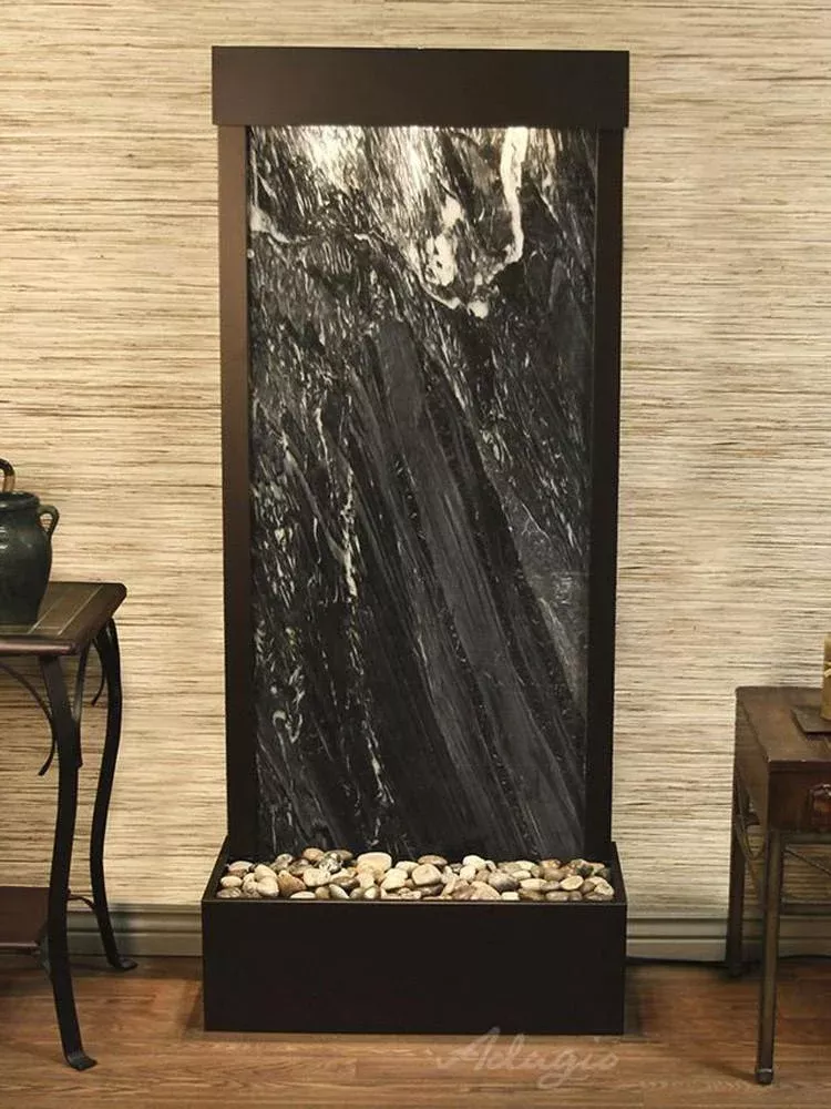 Harmony River Marble Floor Fountain - Rear Mounted