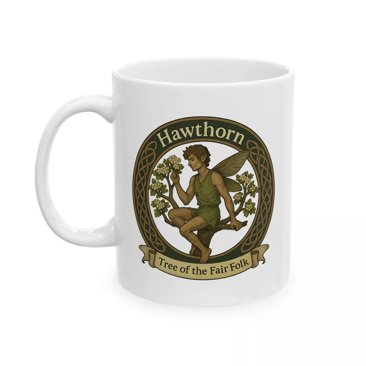 Hawthorn – Tree of the Fair Folk Celtic Ceramic Mug (11oz, 15oz)