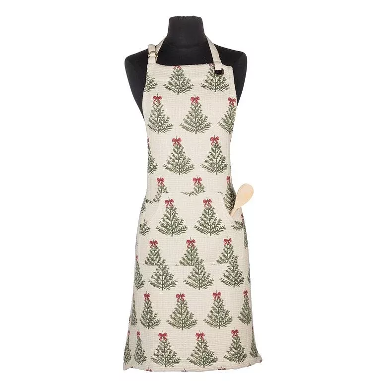 holiday-trees-with-bows-apron Holiday Trees with Bows Apron