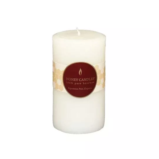 Honey Candle 5" Pearl Pillar Beeswax Candle
