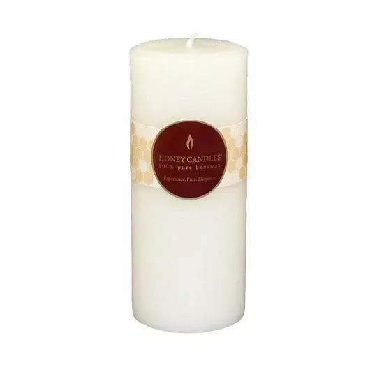 Honey Candle 7" Pearl Pillar Beeswax Candle