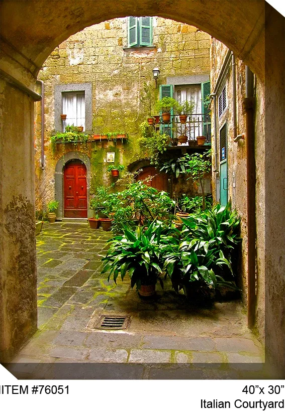 italian-courtyard-outdoor-canvas-art Italian Courtyard Outdoor Canvas Art