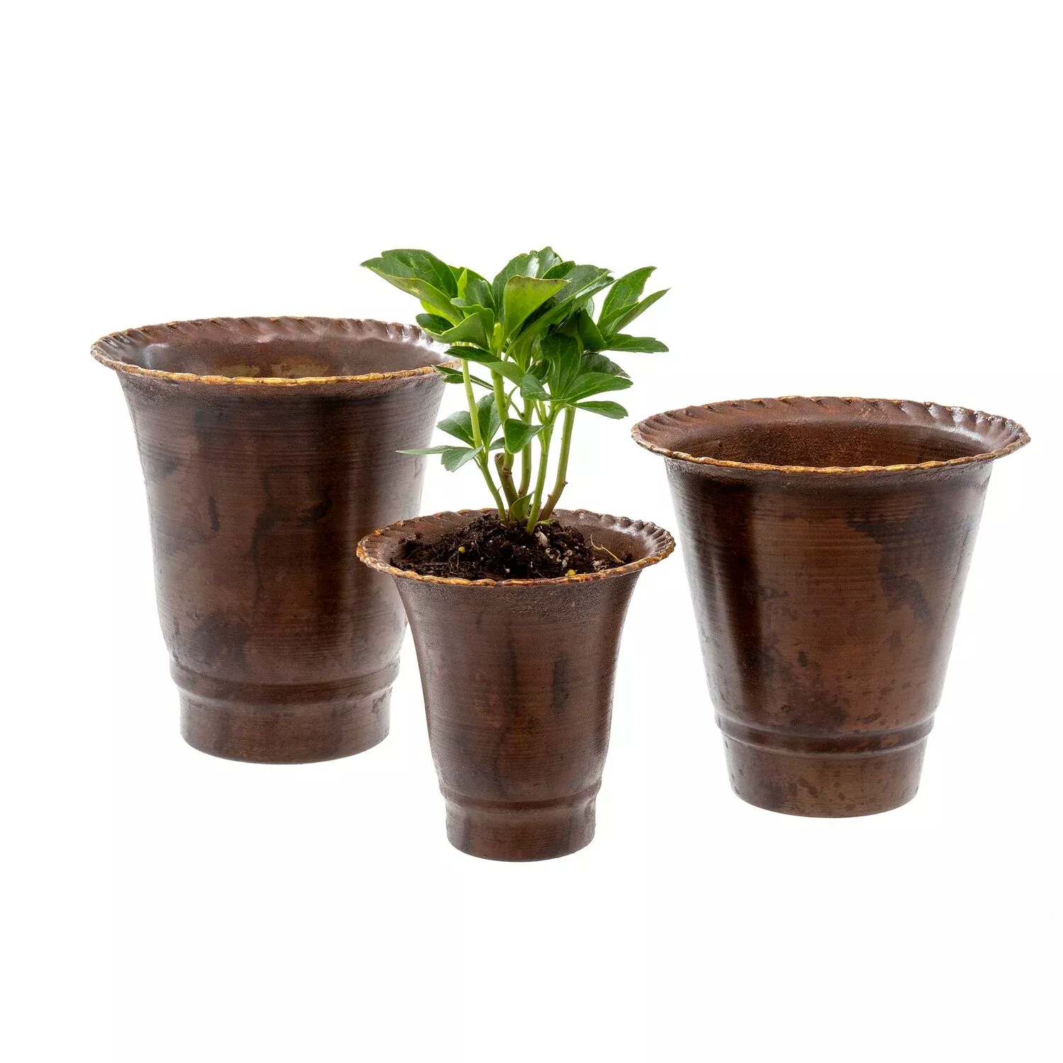 leather-effect-trumpet-pots Leather Effect Trumpet Pots