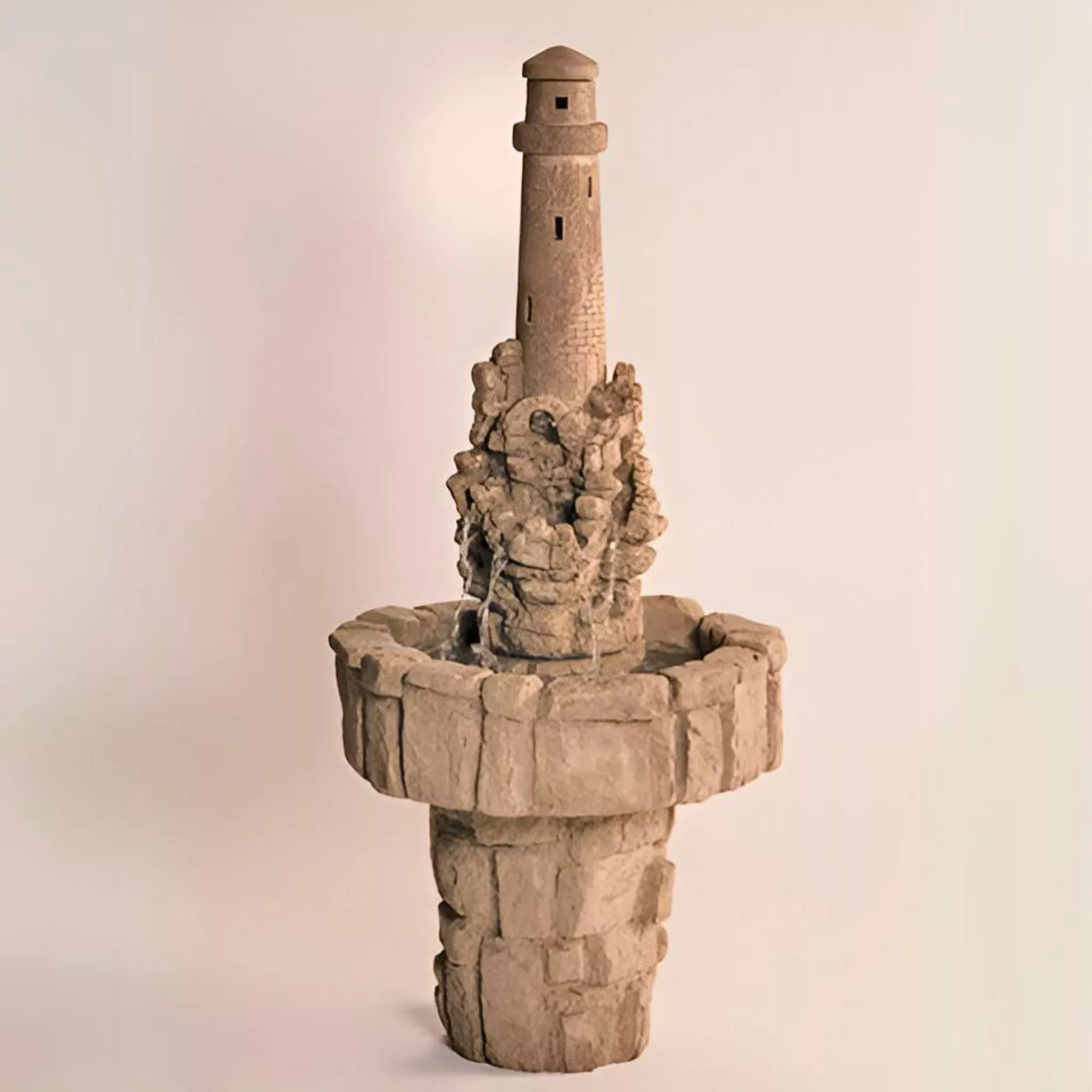 Lighthouse on Cliff Concrete Fountain - Fiore #277