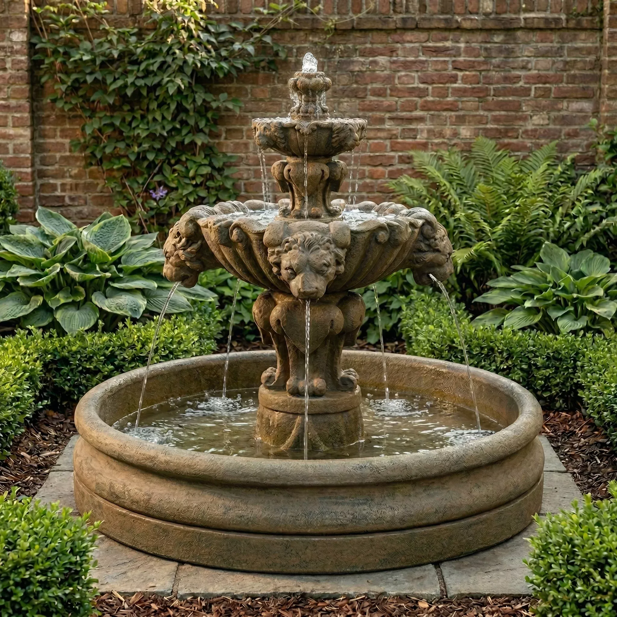 lion-fountain-with-46-inch-basin Lion Fountain with 46 inch Basin
