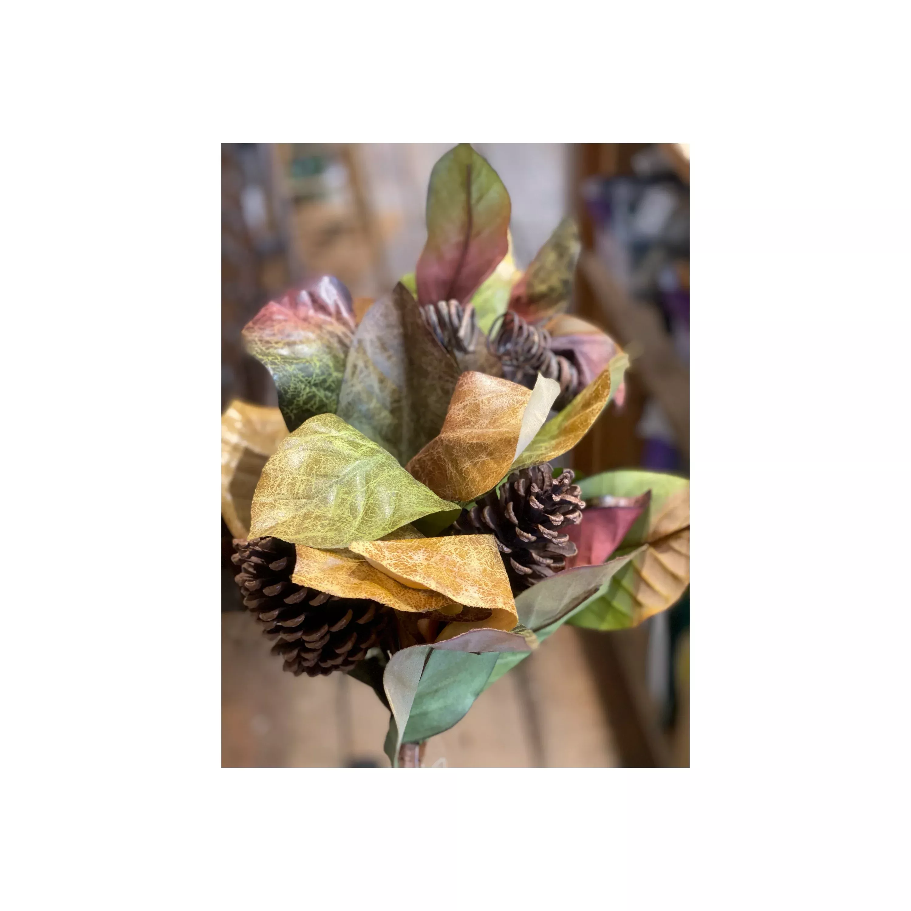 magnolia-pinecone-fall-bouquet Magnolia & Pinecone Fall Bouquet