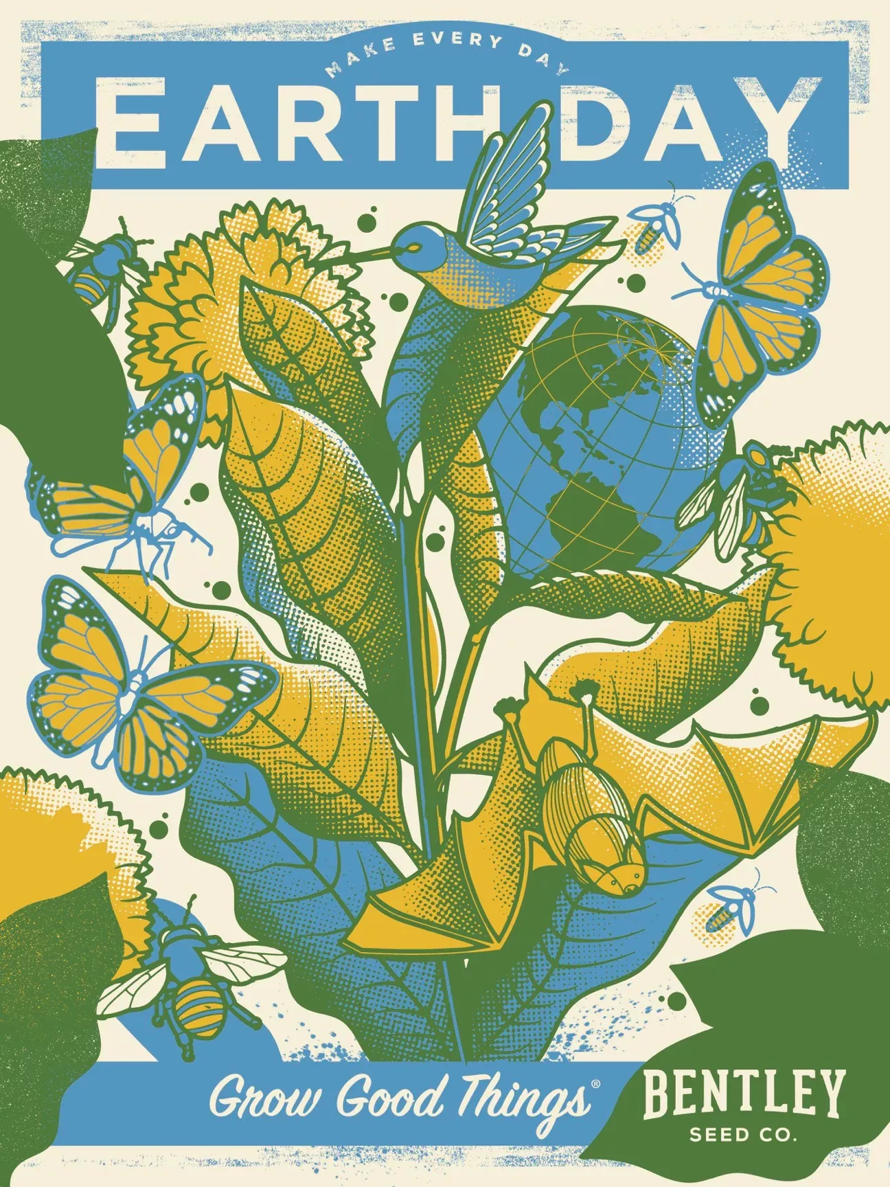 Make Every Day Earth Day - Poster (Blue, Green, Yellow)