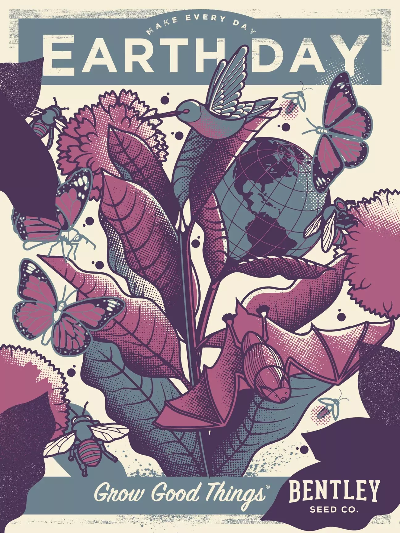 Make Every Day Earth Day - Poster (Slate, Plum, Purple)