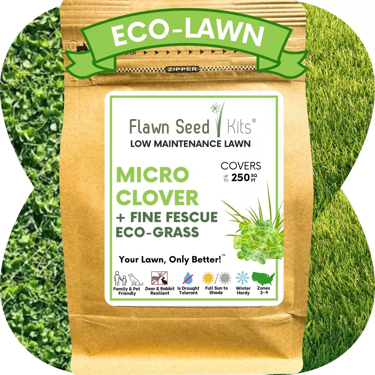 micro-clover-mow-less-grass-seed Micro Clover + Mow Less Grass Seed